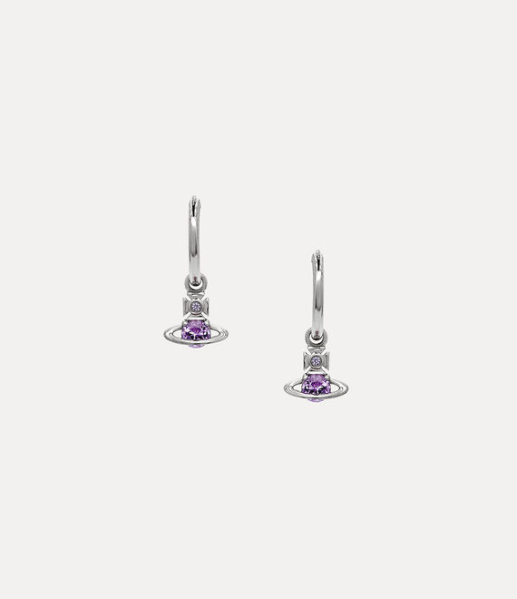 Vivienne Westwood nina sparkle earrings in PLATINUM/LAVENDER CZ